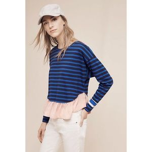 Anthropologie Deletta Ruffled Rugby Pullover